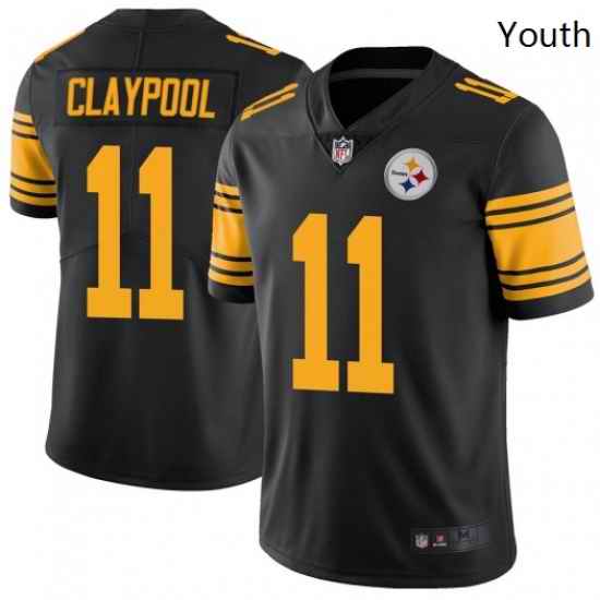 Men Nike Steelers 11 Chase Claypool Black Rush Vapor Limited Stitched NFL Jersey